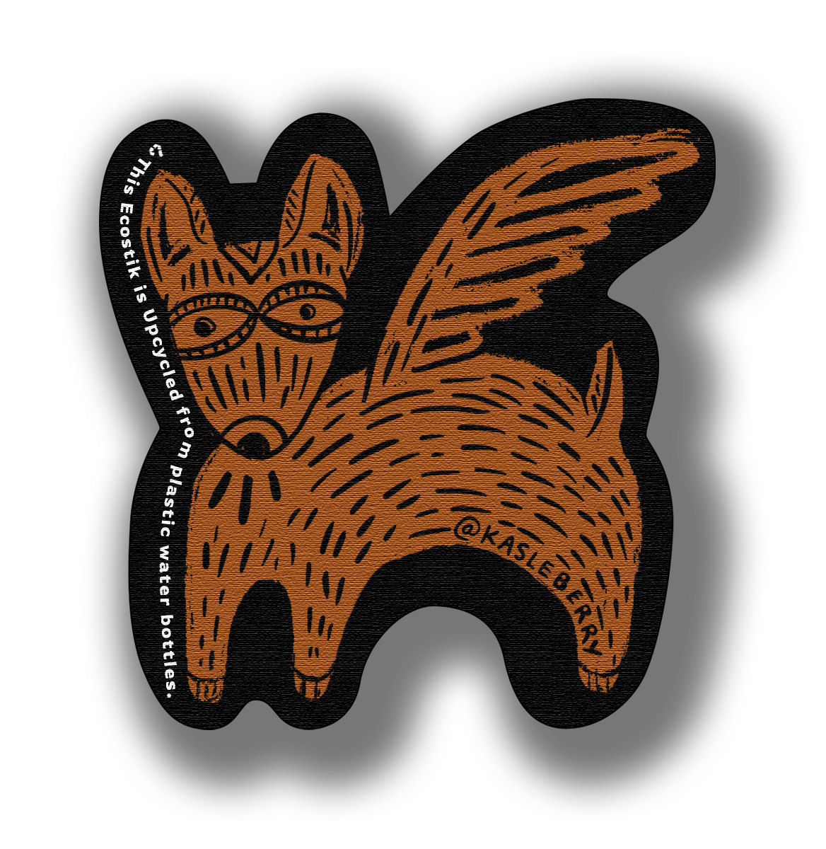 3" x 3" Winged Doggy EcoStiks® Sticker Patches - Retail