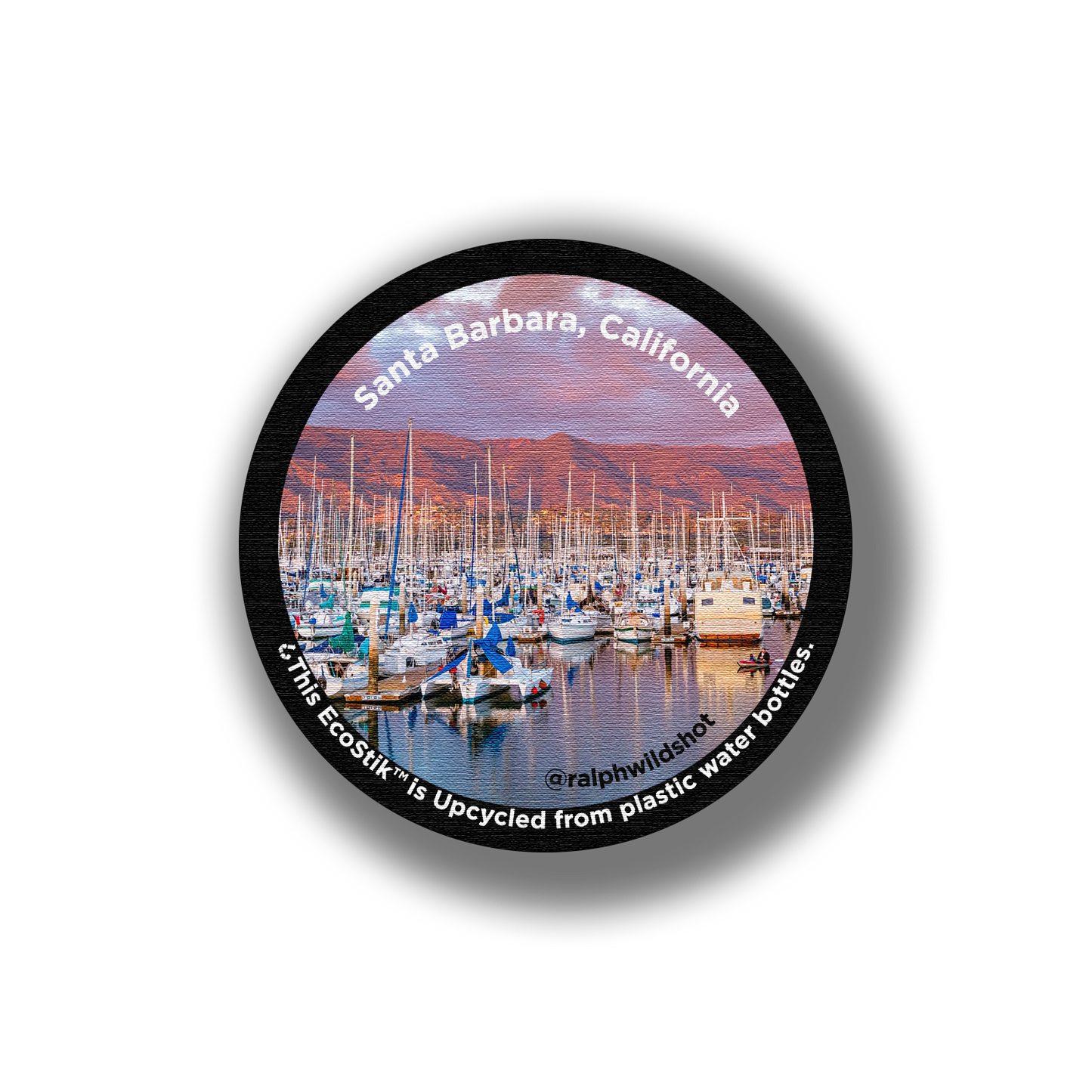 3" x 3" Santa Barbara Harbor EcoStiks® Sticker Patches- Bulk