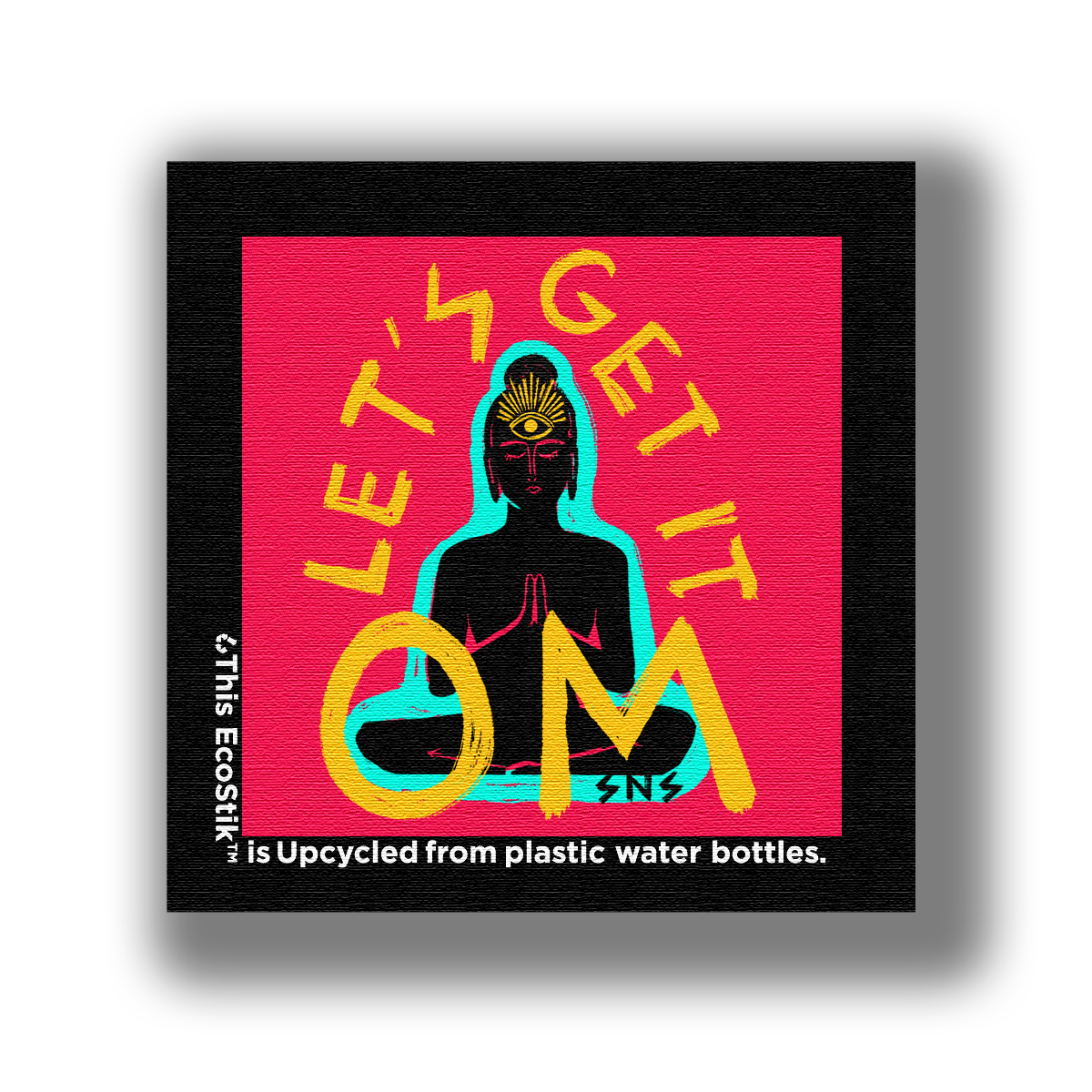 3" x 3" Let's Get It Om EcoStiks® Sticker Patches