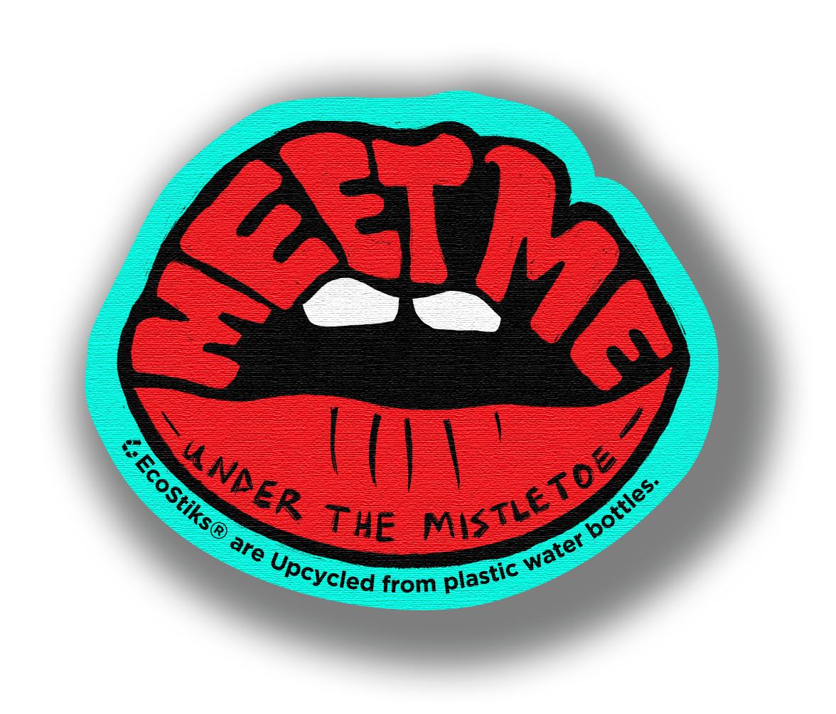 3" x 3" Meet Me Under the Mistletoe EcoStiks® Sticker Patches- Retail