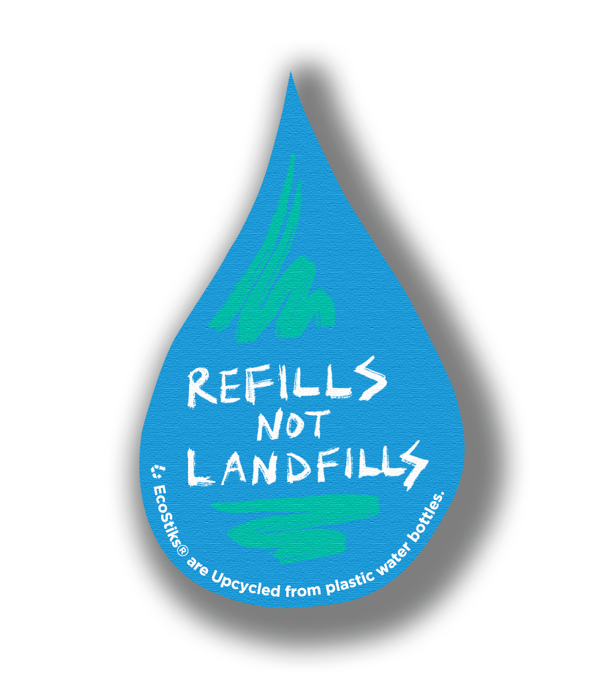 3" x 2" Refills Not Landfills EcoStiks® Sticker Patches - Retail