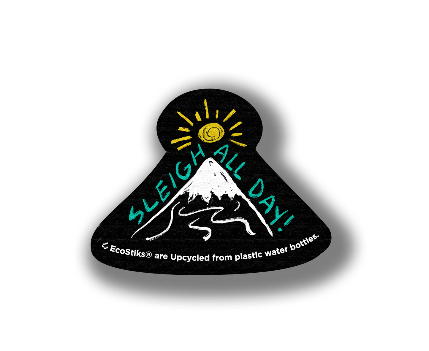 2" x 3" Sleigh All Day Mountain EcoStiks® Sticker Patches- Retail