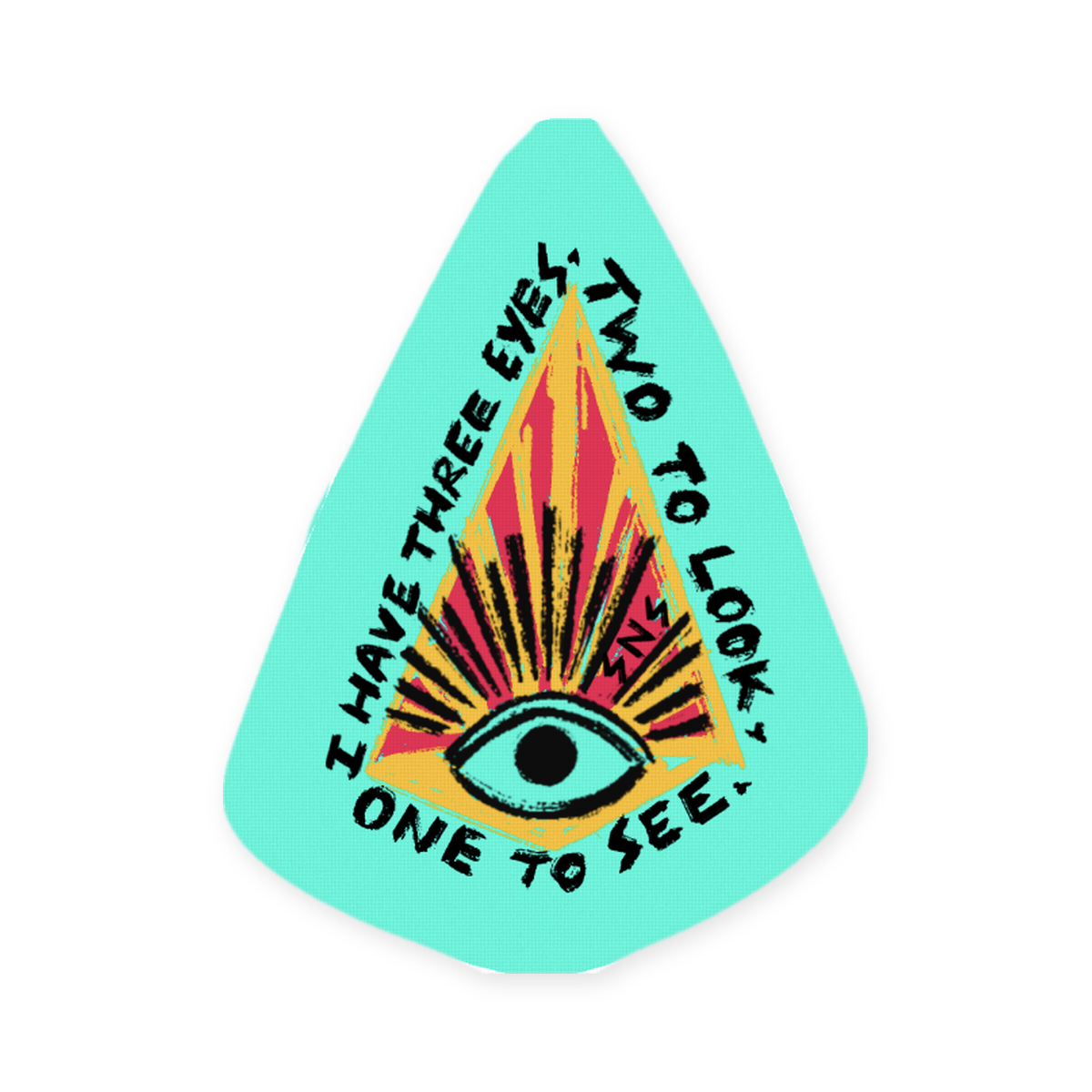 3" x 3" Three Eyes EcoStiks® Sticker Patches - Retail
