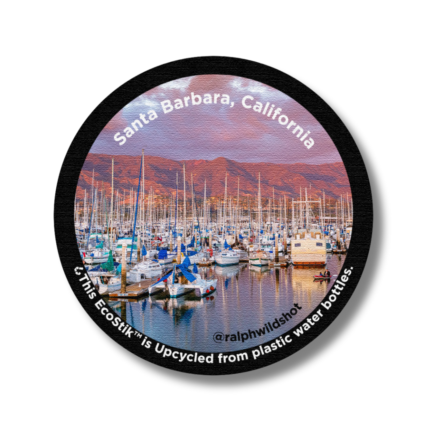 3" x 3" Santa Barbara Harbor EcoStiks® Sticker Patches- Retail