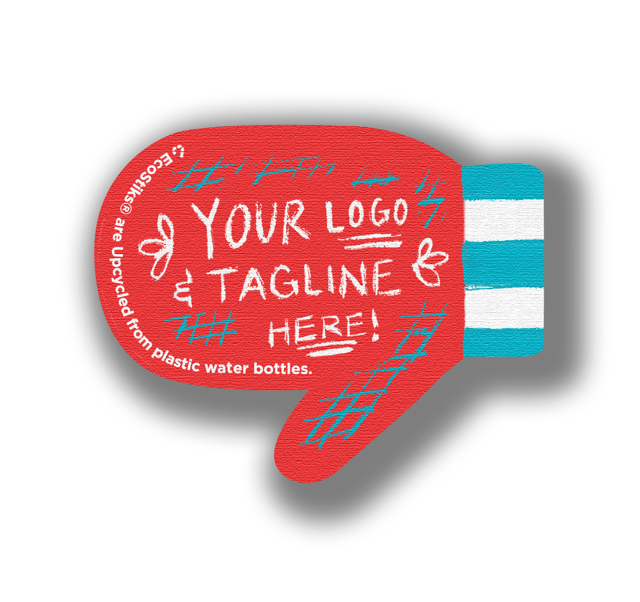 3" x 3" Customize your Mitten Holidays EcoStiks® Sticker Patches- Retail