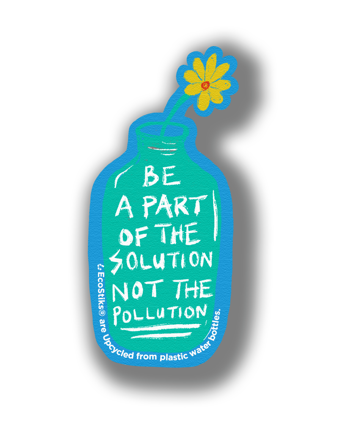 3" x 2" Part of The Solution Water Bottle EcoStiks® Sticker Patches- Retail