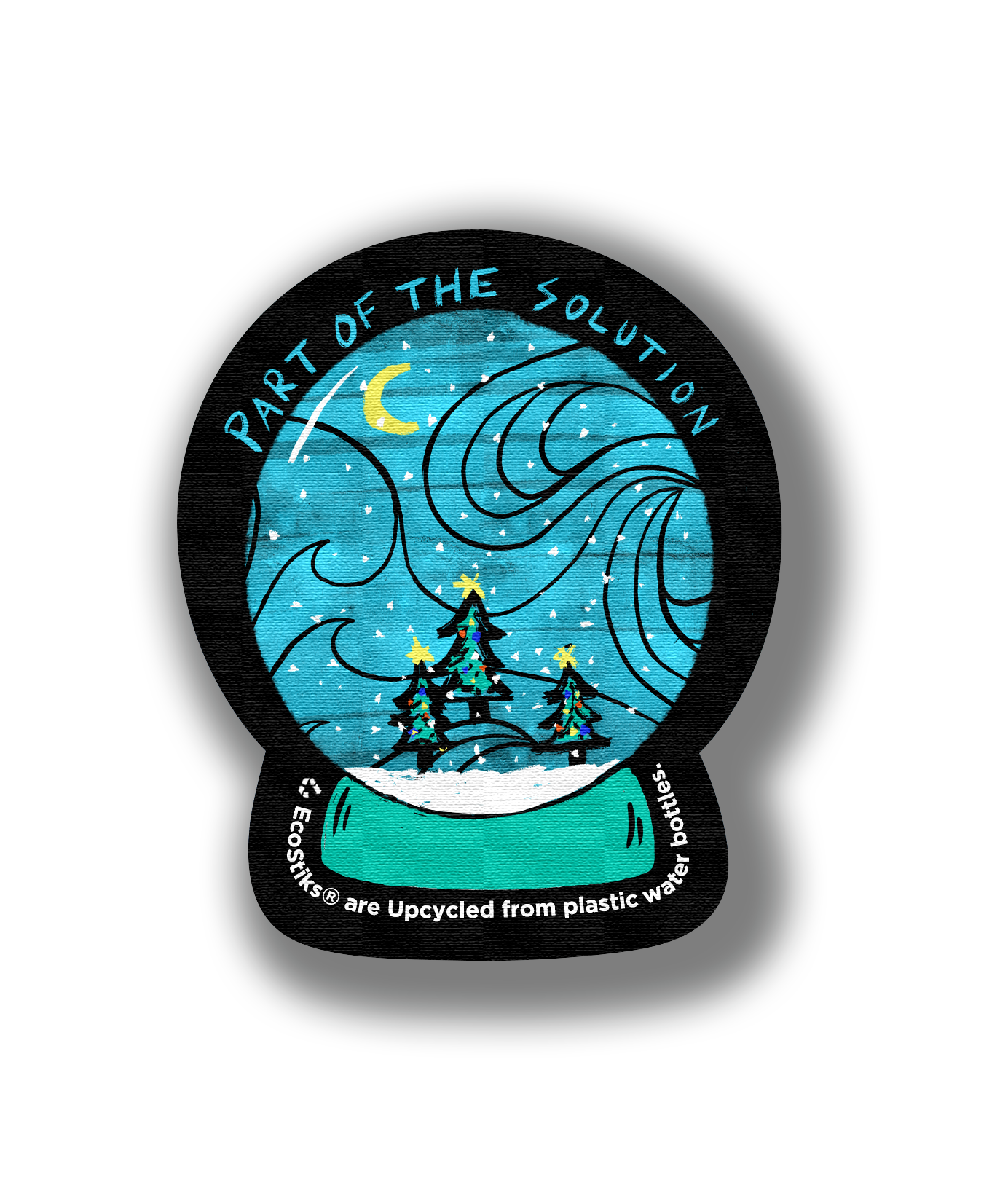 3" x 2" Part of the Solution Snow Globe EcoStiks Patches -Retail