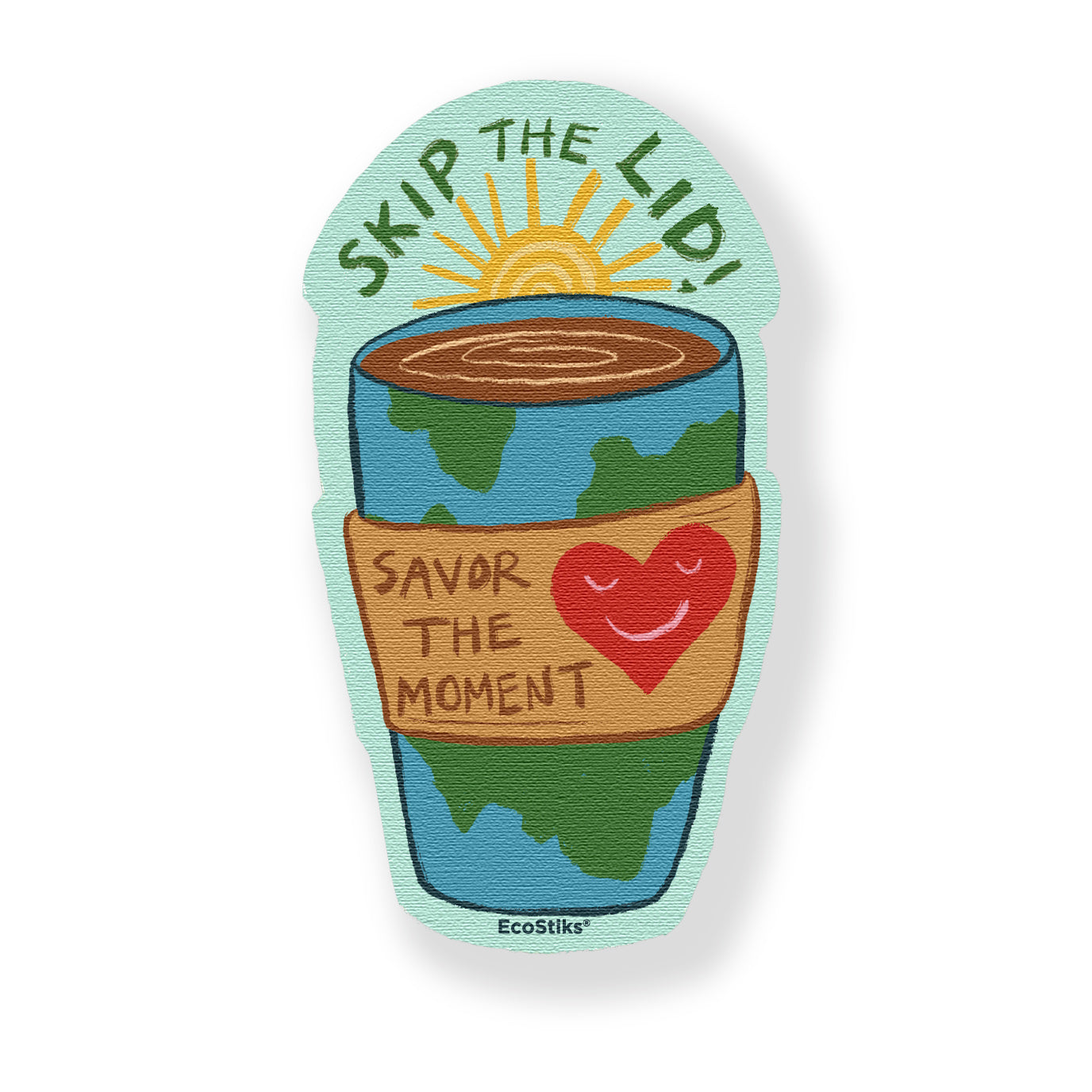 3" x 3" Skip the Lid EcoStiks® Sticker Patches- Retail