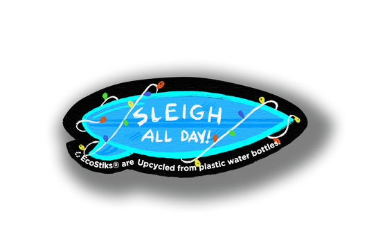 2" x 3" Sleigh All Day Surfboard EcoStiks® Sticker Patches- Retail