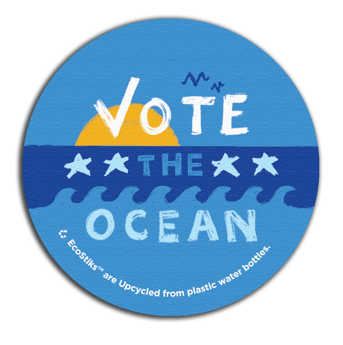 3" x 3" Vote the Ocean EcoStiks® Sticker Patches - Retail