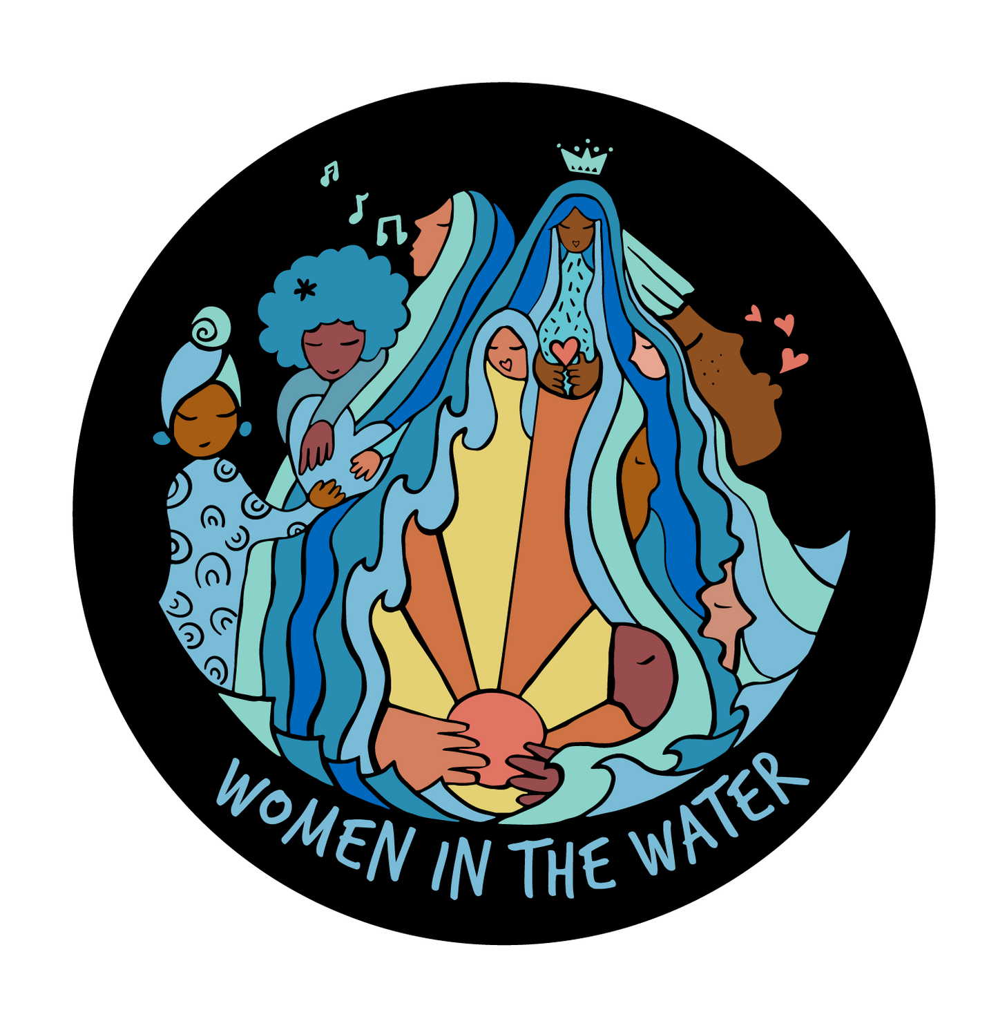 3" x 3" Women in The Water EcoStiks® Sticker Patches- Retail