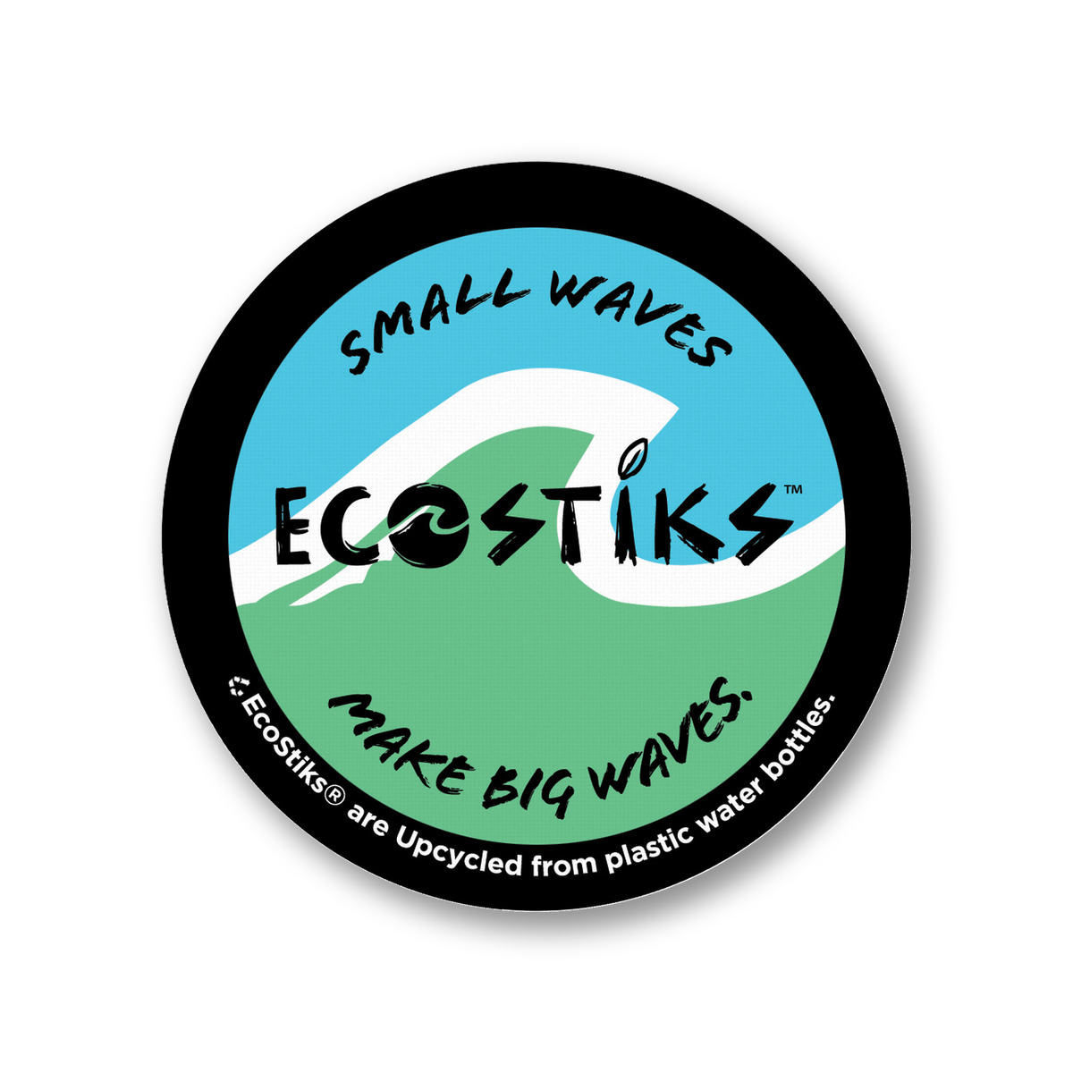 3" x 3" Small waves make big waves EcoStiks® Sticker Patches - Retail